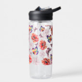 Vlinders en papaverbloemen waterfles (Links)