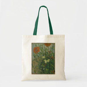 Vlinders en Papavers door Vincent van Gogh Tote Bag