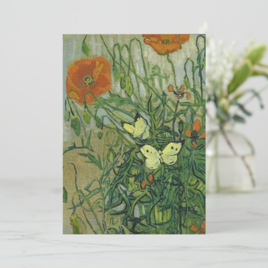 Vlinders en papavers | Vincent van Gogh (Staand voorkant)