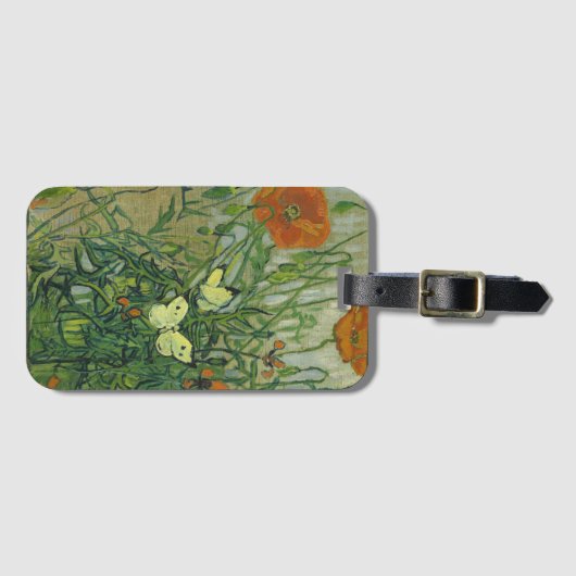 Vlinders en papavers | Vincent van Gogh Bagagelabel (Voorkant (horizontaal))