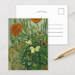 Vlinders en papavers | Vincent van Gogh Briefkaart<br><div class="desc">Butterflies and Poppies (1890) van Vincent van Gogh is een levendig feest van de natuur, met delicate vlinders die fladderen rond levendige rode klaprozen. Het kunstwerk is gevuld met dynamische penseelstreken en rijke, contrasterende kleuren die de scène tot leven brengen. Het vermogen van Van Gogh om de schoonheid en kwetsbaarheid...</div>