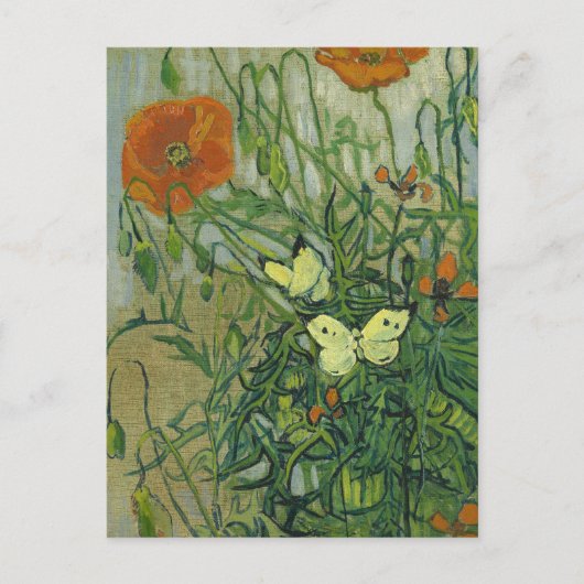Vlinders en papavers | Vincent van Gogh Briefkaart (Voorkant)