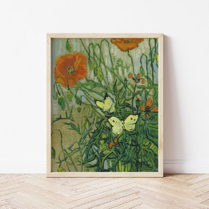 Vlinders en papavers   Vincent van Gogh Poster