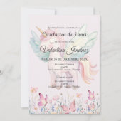 Vlinders en pony's 3e verjaardag in het Spaans Kaart (Voorkant)