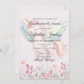 Vlinders en pony's 3e verjaardag in het Spaans Kaart (Voorkant / Achterkant)