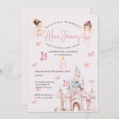 Vlinders en prinsessen 3e verjaardag in het Spaans Kaart (Voorkant / Achterkant)