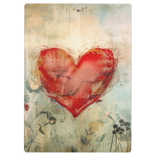 Vlinders en Rode Hart Klembord (Achterkant)