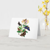 Vlinders en rode kamperfoelie kaart (Gele Bloem)