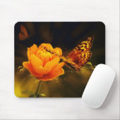 Vlinders en Roos Mousepad Muismat (Met muis)