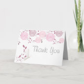 Vlinders en roze chrysanten Dank u Bedankkaart (Voorkant)