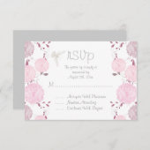 Vlinders en roze chrysanten RSVP (Voorkant / Achterkant)