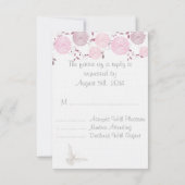 Vlinders en roze chrysanten RSVP Kaartje (Achterkant)
