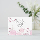 Vlinders en Roze Chrysanten Tafel Kaart (Staand voorkant)