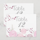Vlinders en Roze Chrysanten Tafel Kaart (Voorkant / Achterkant)