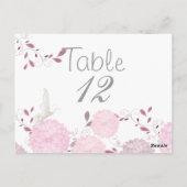 Vlinders en Roze Chrysanten Tafel Kaart (Achterkant)