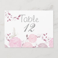 Vlinders en Roze Chrysanten Tafel Kaart