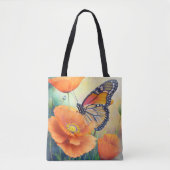Vlinders en Sinaasappelklaprozen Botanisch Tote Bag (Voorkant)