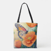 Vlinders en Sinaasappelklaprozen Botanisch Tote Bag (Achterkant)