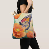 Vlinders en Sinaasappelklaprozen Botanisch Tote Bag (Dichtbij)