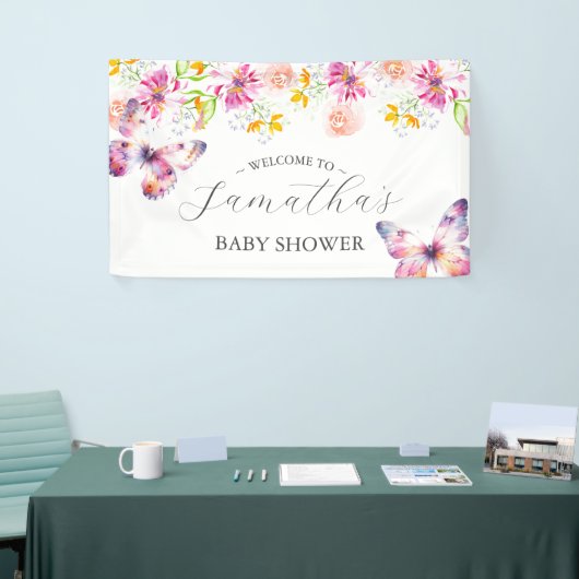 Vlinders en slaapliedjes Baby shower Teken Spandoek (Beurs)
