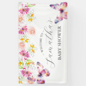 Vlinders en slaapliedjes Baby shower Teken Spandoek (Verticaal)