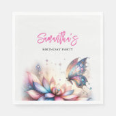 Vlinders en slaapliedjes Baby shower Waterverf Servet (Voorkant)