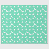 Vlinders en strepen - aqua cadeaupapier (Vlak)