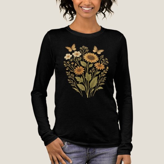 Vlinders en Tuin Vrouwen Tri-blend Shirt (Voorkant)
