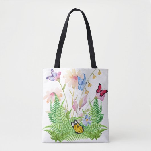 Vlinders en varens canvas tas (Voorkant)