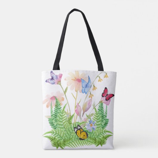 Vlinders en varens canvas tas (Achterkant)