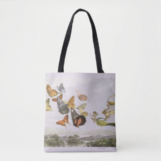 vlinders en veerboten tijdens de vlucht tote bag