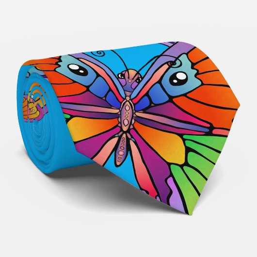 Vlinders en vlinders stropdas (Opgerold)