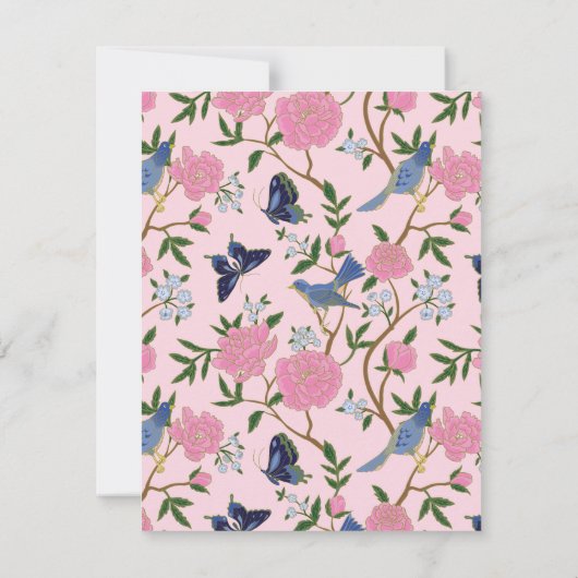 Vlinders en vogels Bloemen Persoonlijk briefpapier Notitiekaartje (Achterkant)