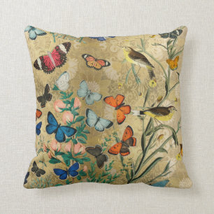  vlinders en vogels botanisch kussen