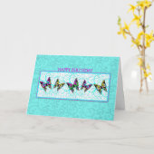 VLINDERS EN WERVELINGEN VERJAARDAG GROET KAART (Gele Bloem)