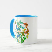 Vlinders en wilde bloemen Botanisch Mok (Voorkant links)