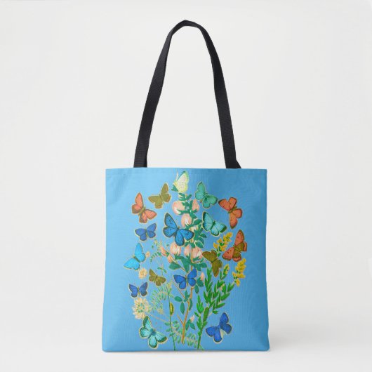 Vlinders en wilde bloemen  Botanisch Tote Bag (Voorkant)