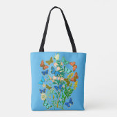 Vlinders en wilde bloemen  Botanisch Tote Bag (Achterkant)