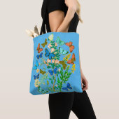 Vlinders en wilde bloemen  Botanisch Tote Bag (Dichtbij)