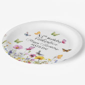 Vlinders en wilde bloemen Elegante 85ste verjaarda Papieren Bordje (Gekanteld)