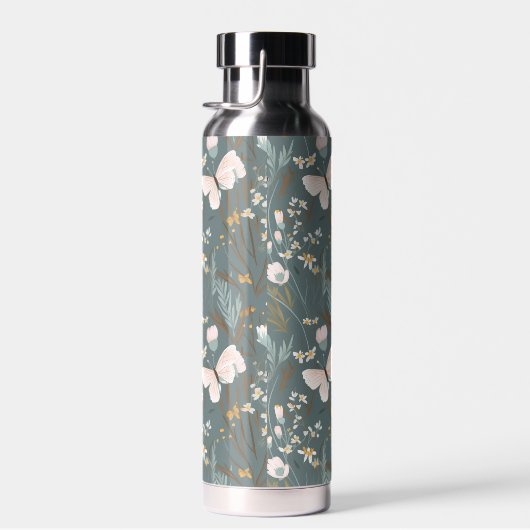 Vlinders en wilde bloemen op salie waterfles (Rechts)