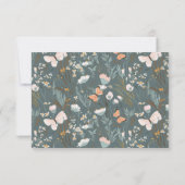 Vlinders en Wilde Bloemen voor Huwelijksreactie RSVP Kaartje (Achterkant)