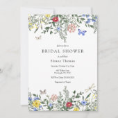 Vlinders en Wildflower Vrijgezellenfeest Kaart (Voorkant)