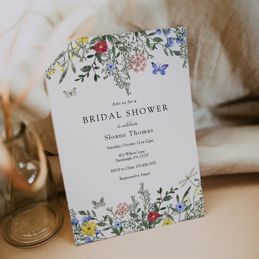 Vlinders en Wildflower Vrijgezellenfeest Kaart