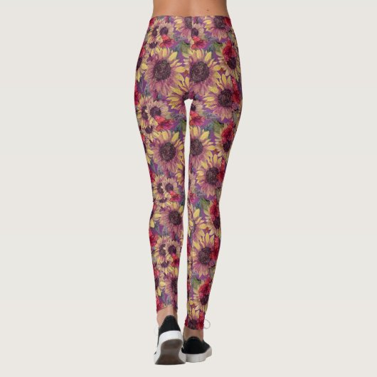  vlinders en zonnebloemen leggings (Achterkant)