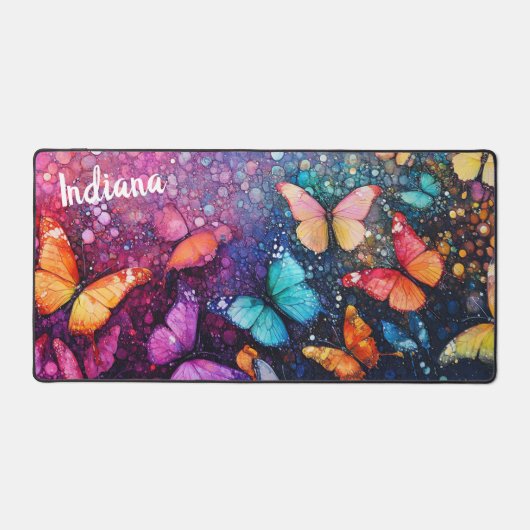 vlinders etherisch schilderij gepersonaliseerd bureaumat (Voorkant)