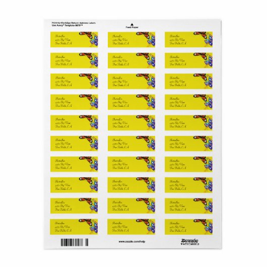 "Vlinders" Etiket (Full Sheet)