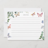 Vlinders Eucalyptus Bruiloft Recept Kaarten  (Achterkant)