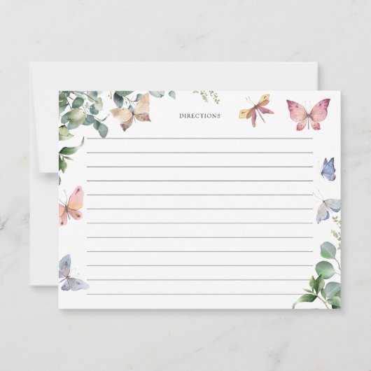 Vlinders Eucalyptus Bruiloft Recept Kaarten  (Achterkant)
