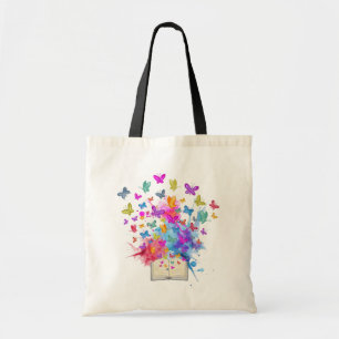 Vlinders explosie tote bag